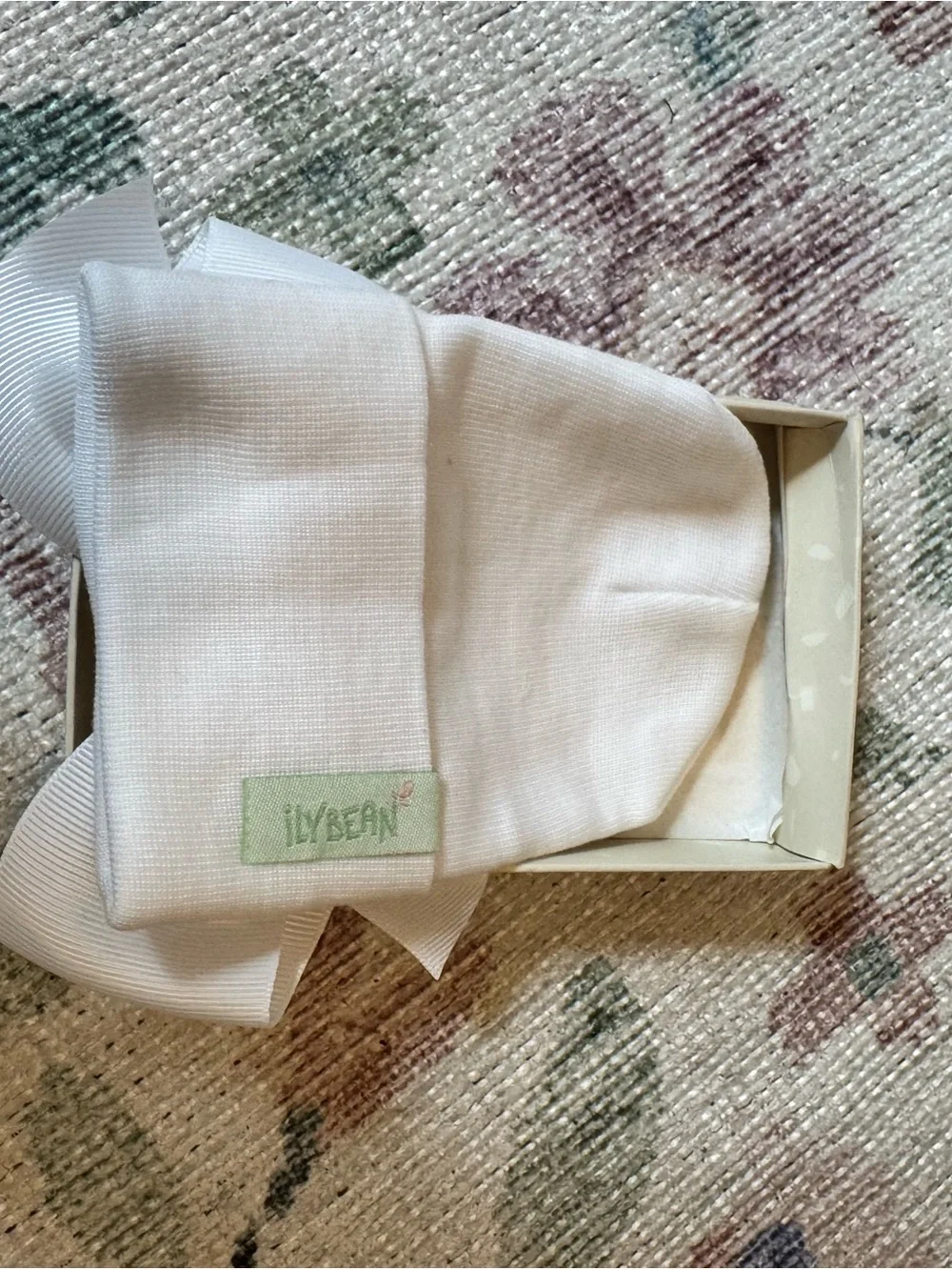 White Bow Hospital Hat with Sparkling Center